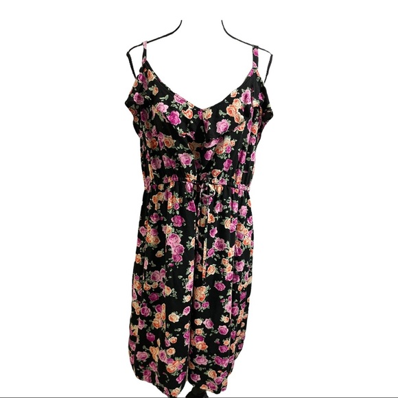 Torrid floral v-neck adjustable straps dress drawstring waist size 3 plus - Picture 10 of 12